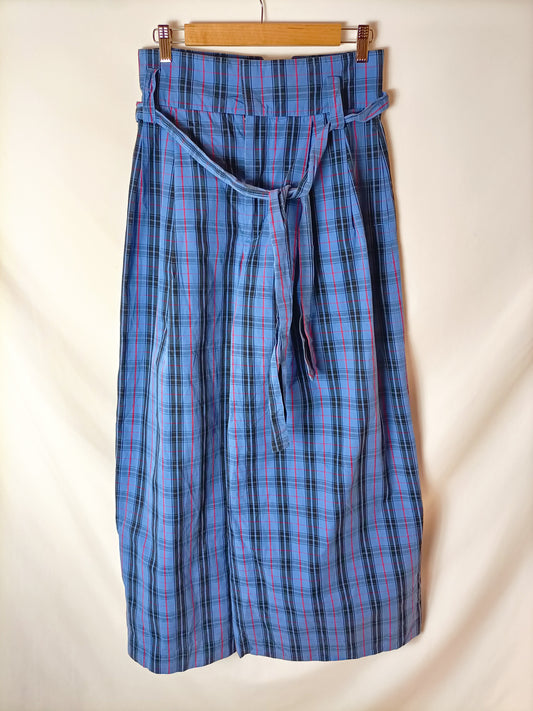 ZARA. Pantalón ancho cuadros T.m