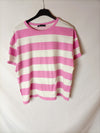ZARA. Camiseta rayas rosa y blanca T.s