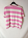 ZARA. Camiseta rayas rosa y blanca T.s