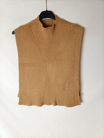 ZARA. Chaleco abierto beige T.s