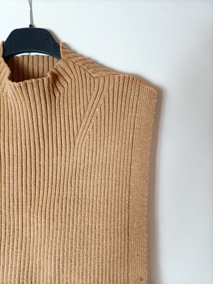 ZARA. Chaleco abierto beige T.s