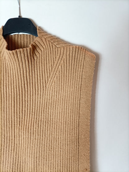 ZARA. Chaleco abierto beige T.s