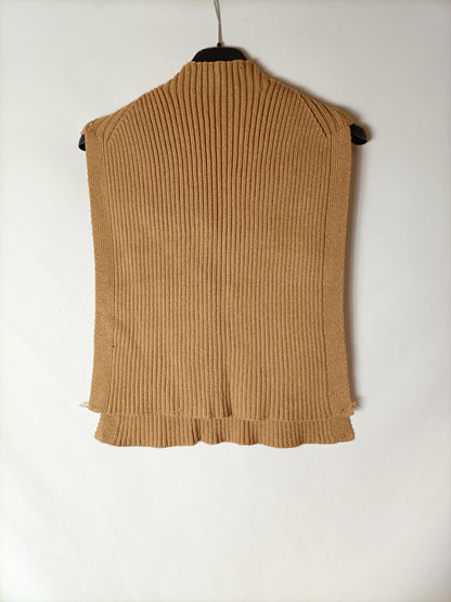 ZARA. Chaleco abierto beige T.s