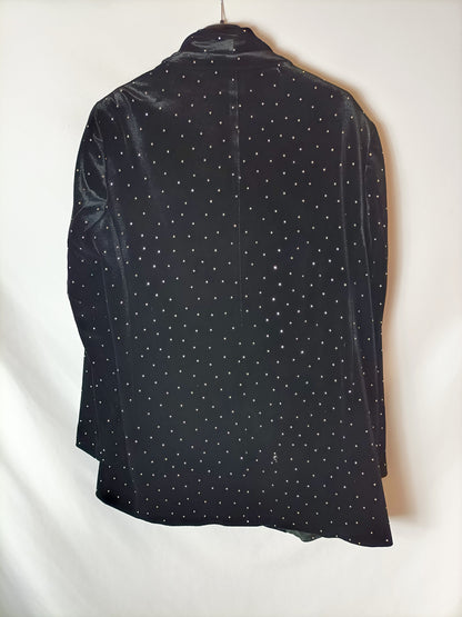 ZARA.Blazer terciopelo negro T.l