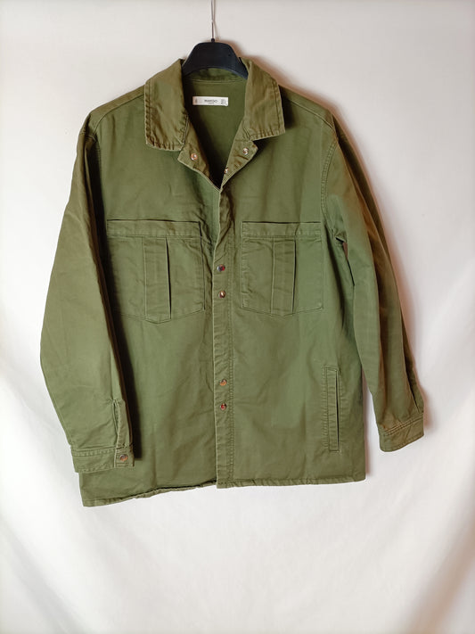 MANGO. Parka fina verde T.l