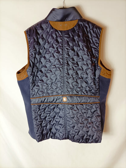 LLOYD'S. Blue down jacket with suede detailing.