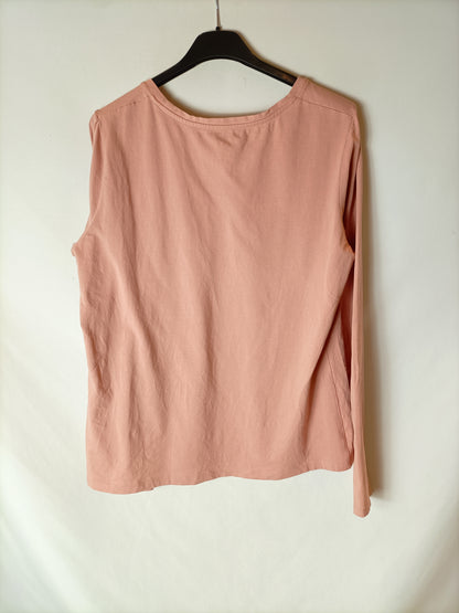 PUNTO ROMA. Camiseta básica rosa T.m