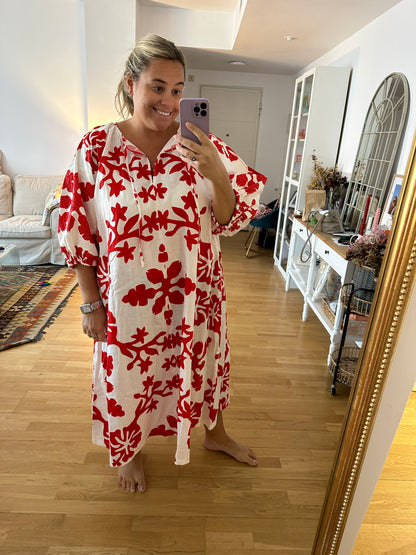 H&amp;M. White floral dress T.xxl