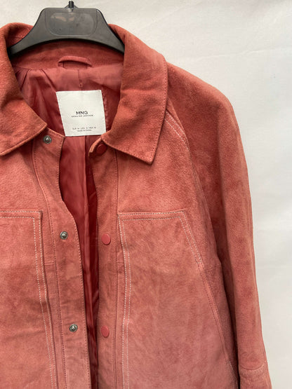 MANGO.Chaqueta ante rosa oscuro T.m