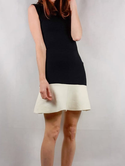 ZARA.Vestido kint bicolor T.s