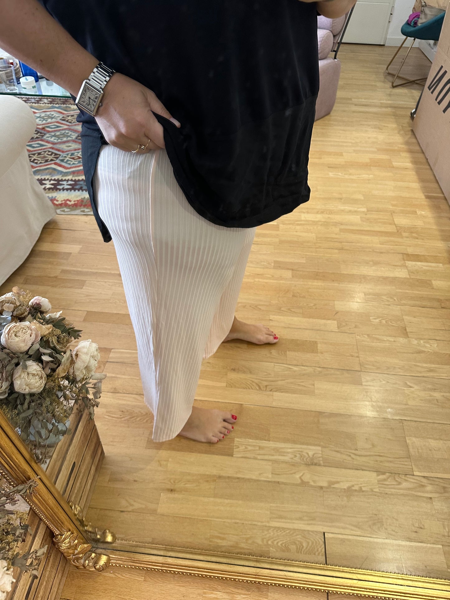 BUGANVILIA. Pantalón rosa culotte T.3xl