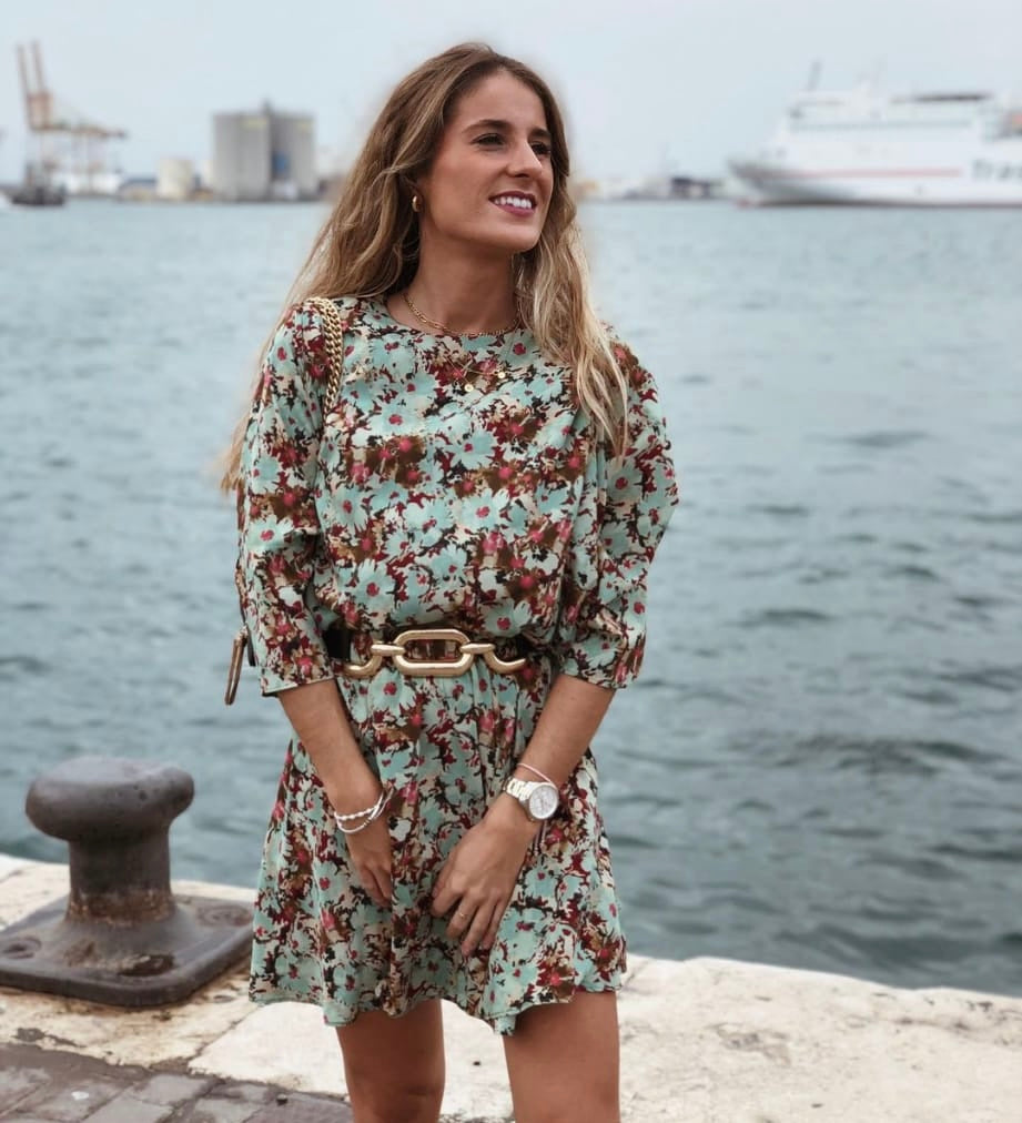 ZARA.Vestido flores T.XS