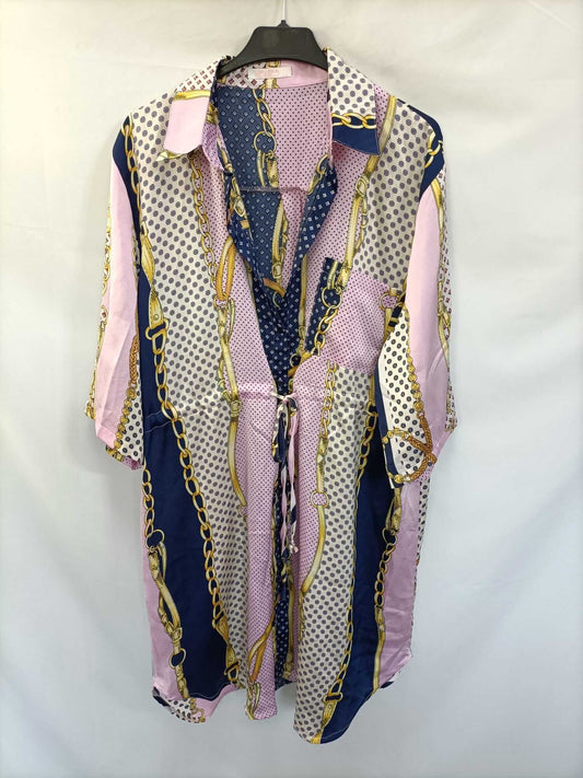 OTRAS. Vestido estampado cadenas T.l/xl