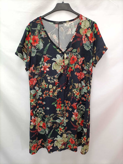 AdeT. Black floral dress Tu (m/l)