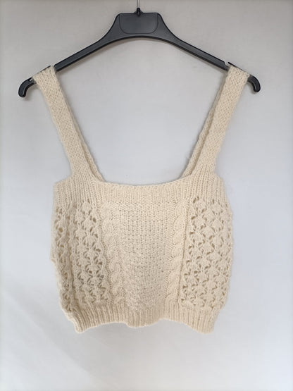 MANGO. Top beige punto T.m