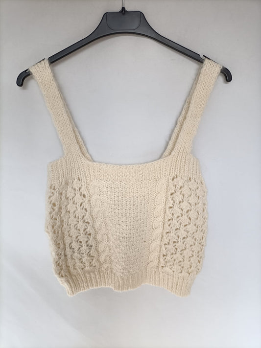 MANGO. Top beige punto T.m
