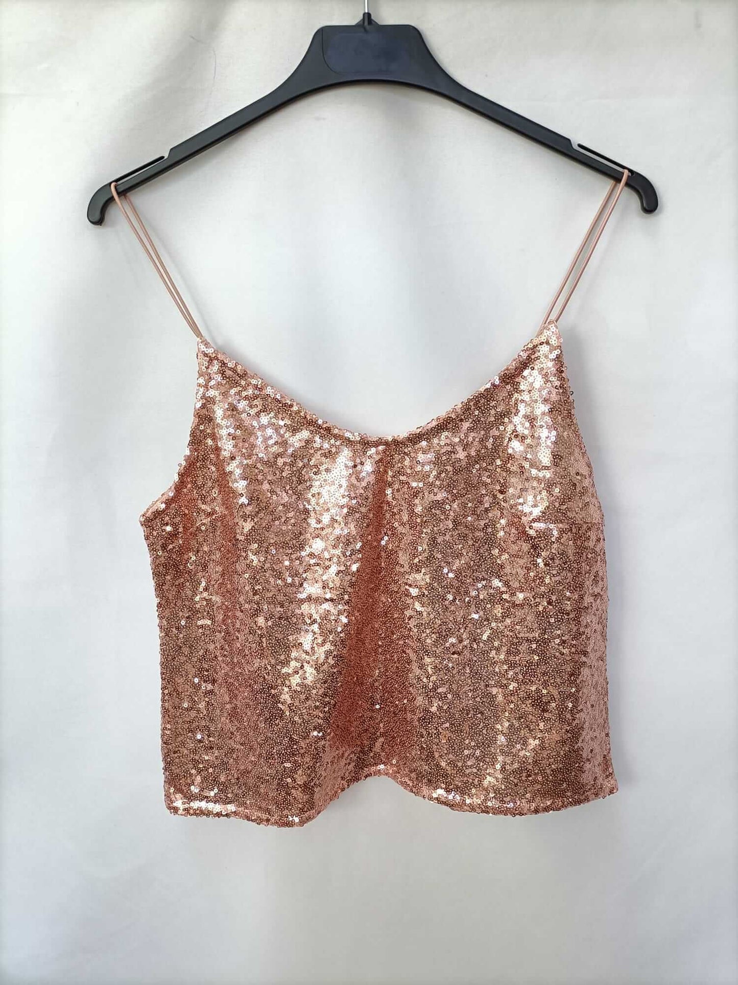 SUBDUED. Top lentejuelas rosas T.m