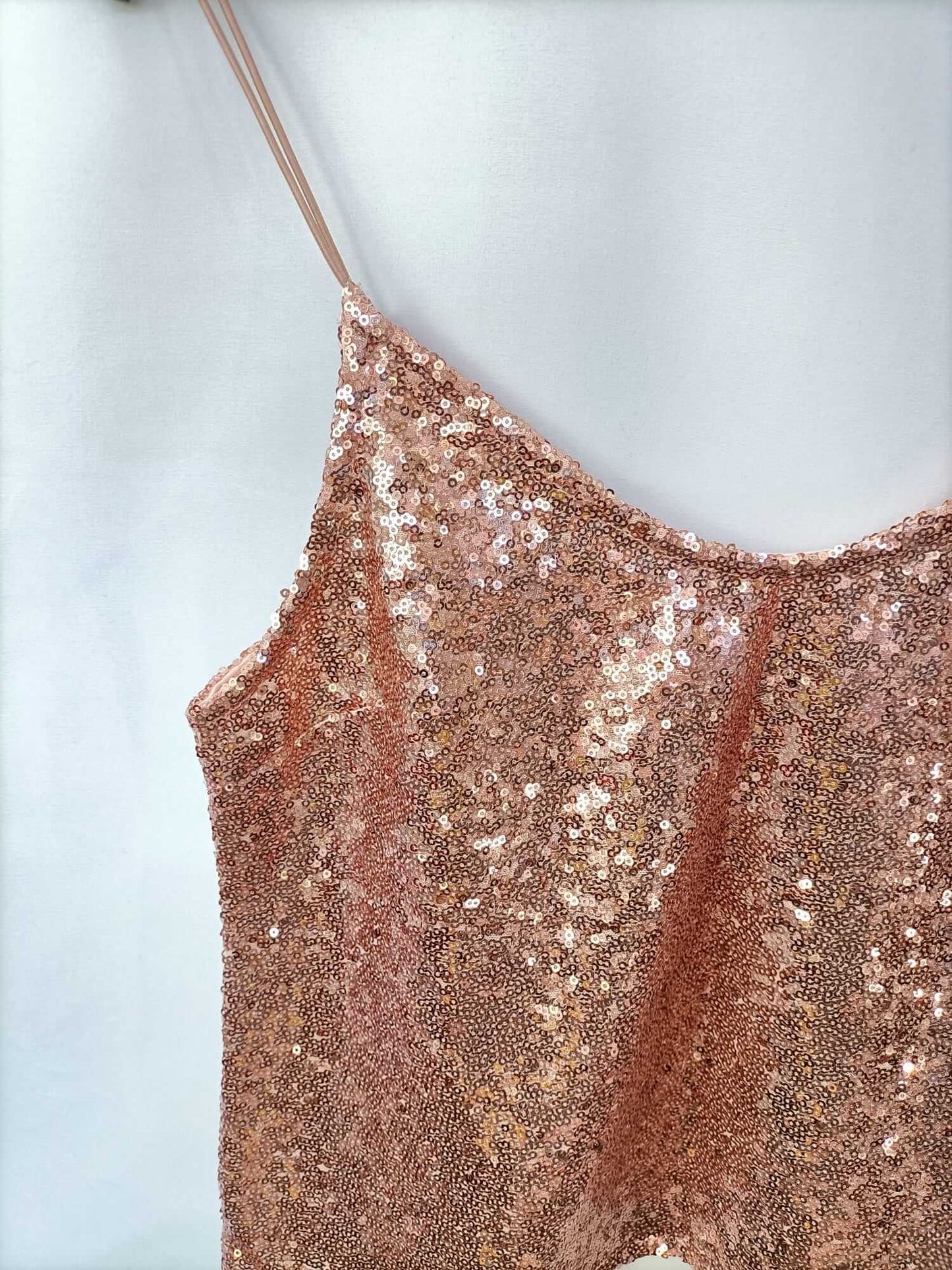 SUBDUED. Top lentejuelas rosas T.m