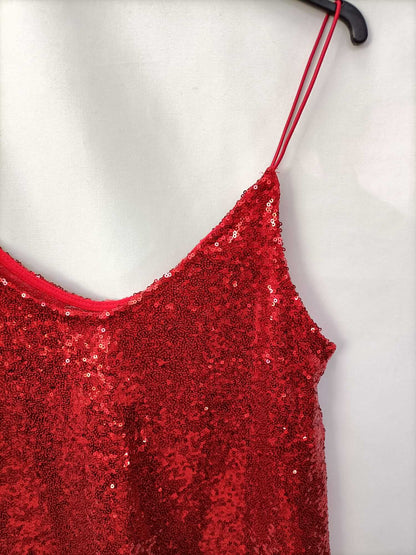 SUBDUED. Top lentejuelas rojas T.m