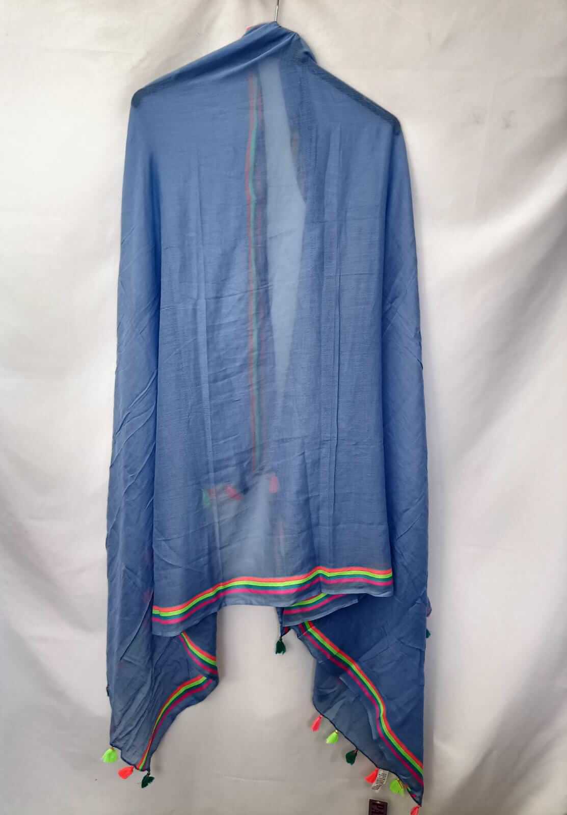 PALME. Blue scarf with fluorescent details