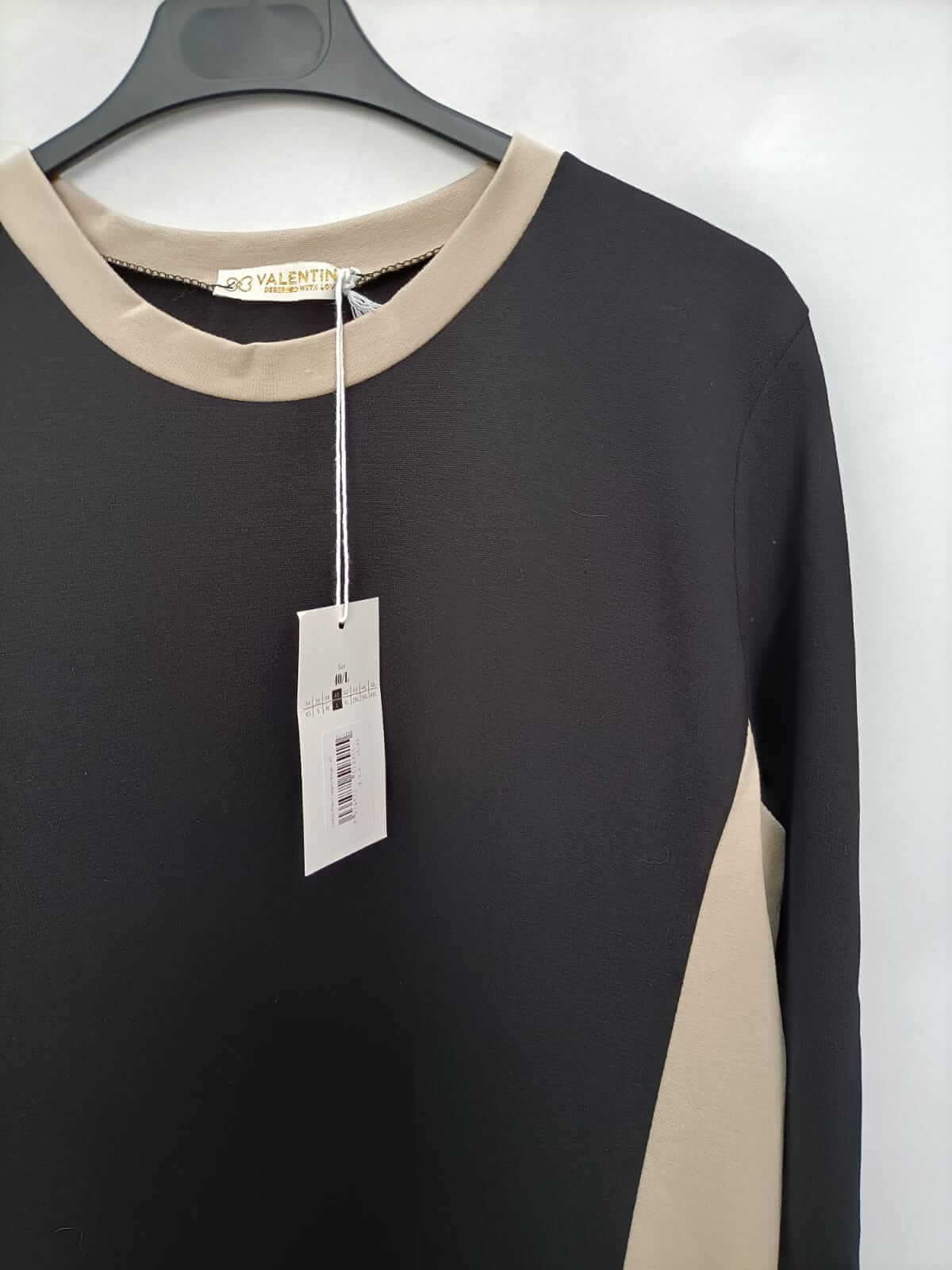 VALENTINA. Vestido bicolor beige y negro T.l