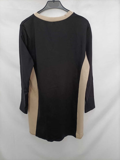 VALENTINA. Vestido bicolor beige y negro T.l