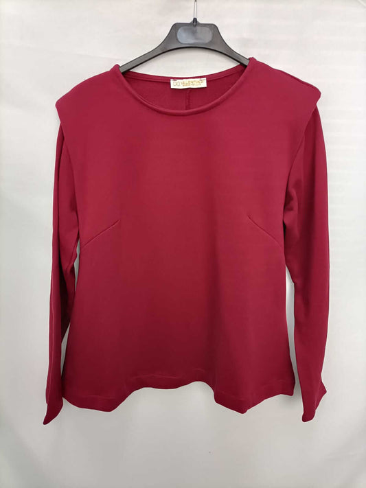VALENTINA. Burgundy sweatshirt with shoulder pads Ts/m