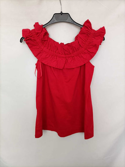PULL&BEAR.Top rojo elástico T.s