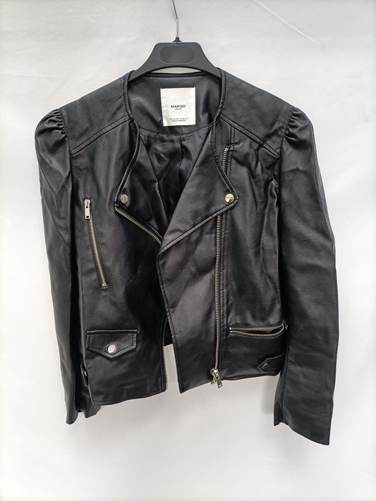 MANGO.Chaqueta piel T.m