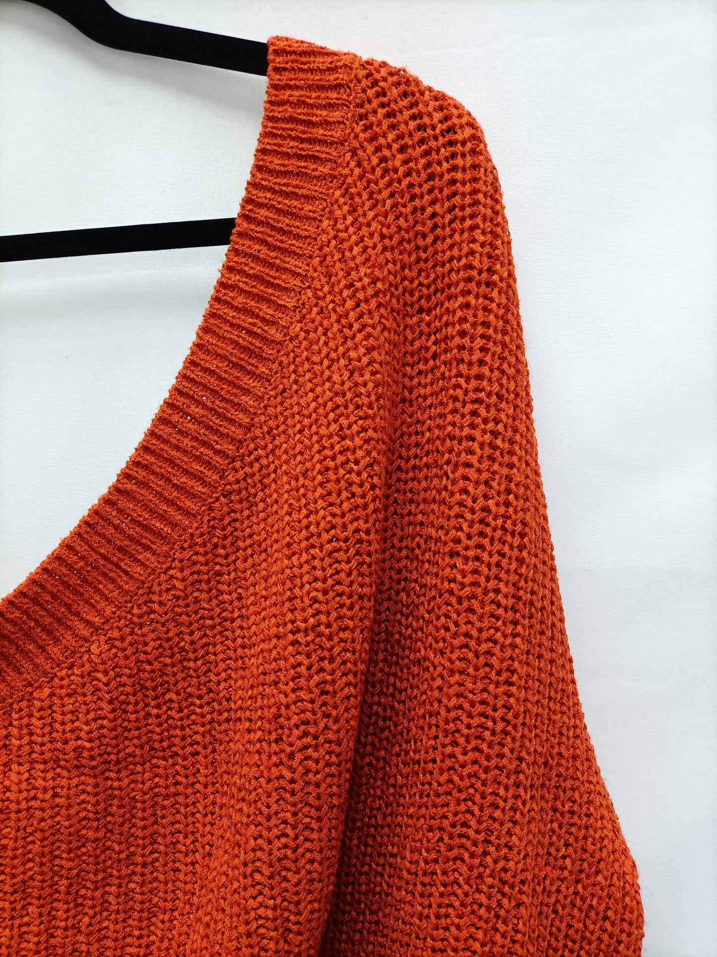 ZARA. Orange asymmetric knit sweater Tm