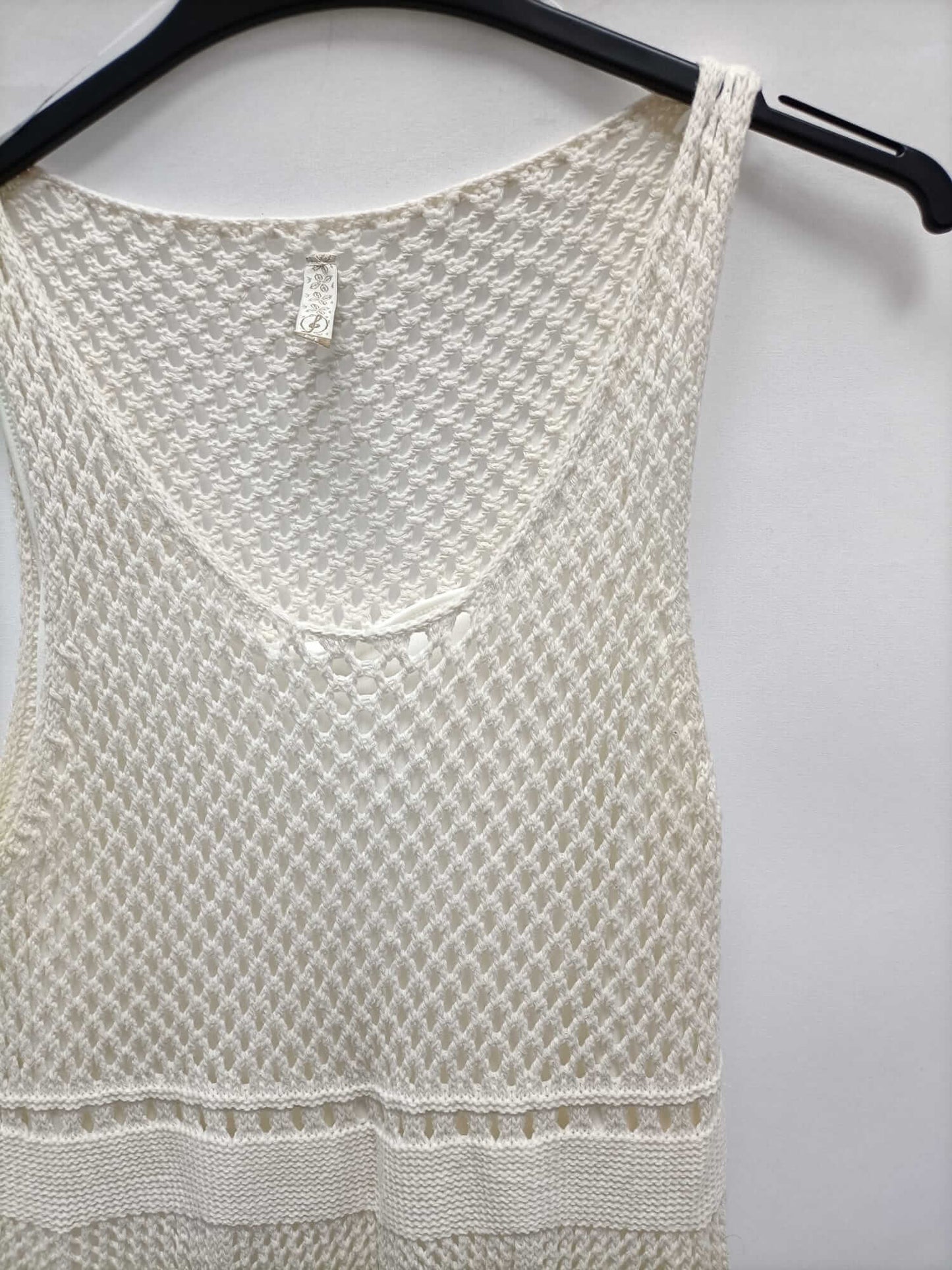 STRADIVARIUS.Vestido largo croché Tm