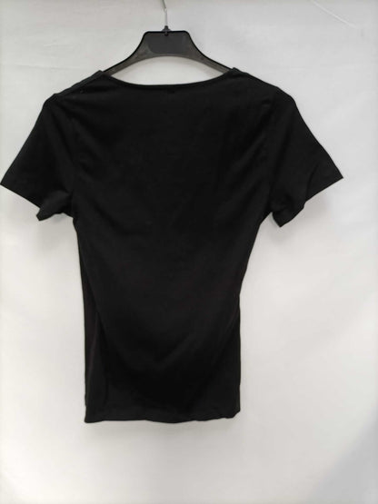 STRADIVARIUS.Tm crossed black lycra t-shirt