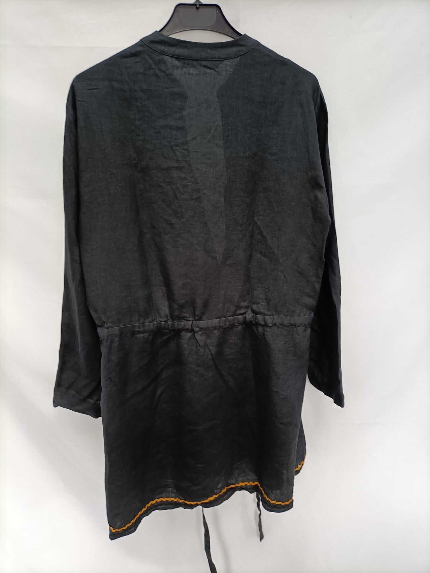 ZARA.Vestido lino bordado T.m