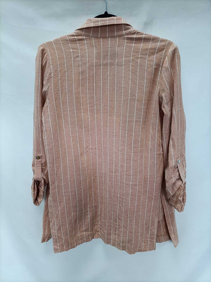 STRADIVARIUS.Blazer salmón rayas T.xs