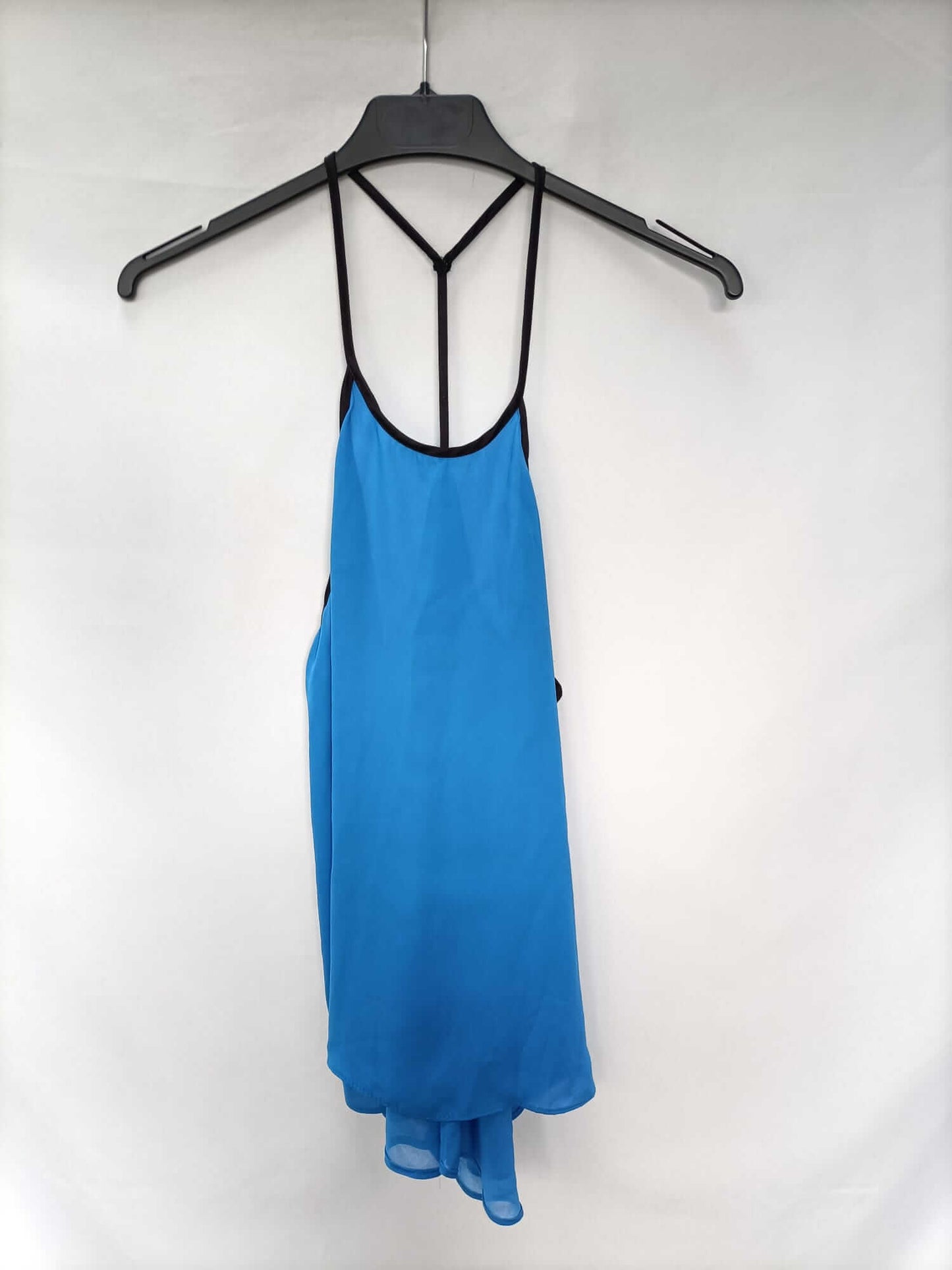 OTRAS.Top azul ribete negro TU (S/M)