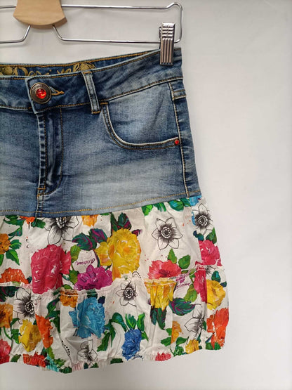 DESIGUAL. Double texture short skirt S.36