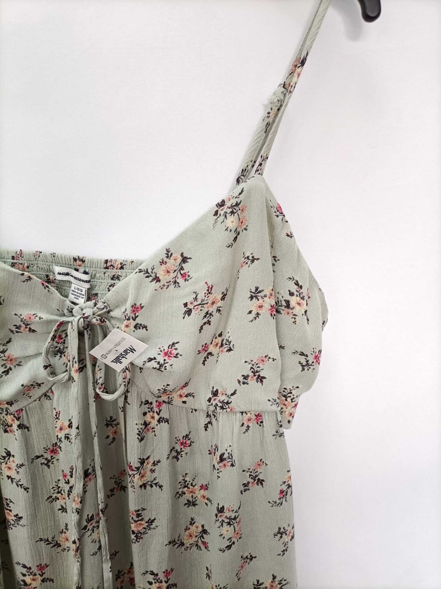 AMERICAN EAGLE.Top verde palo flores T.L