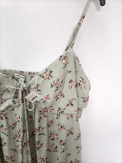 AMERICAN EAGLE.Top verde palo flores T.L