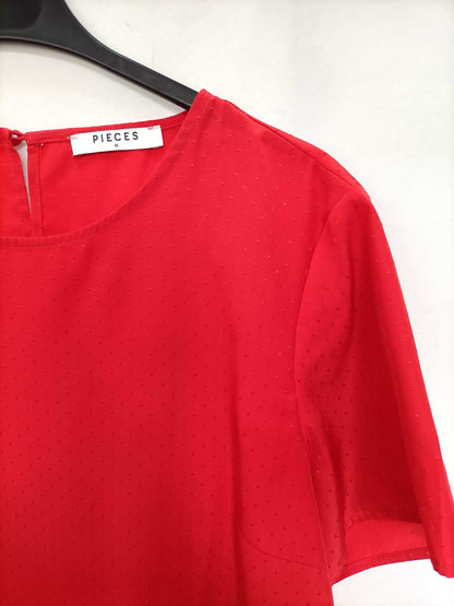 PIECES.Pink plumeti blouse Tm