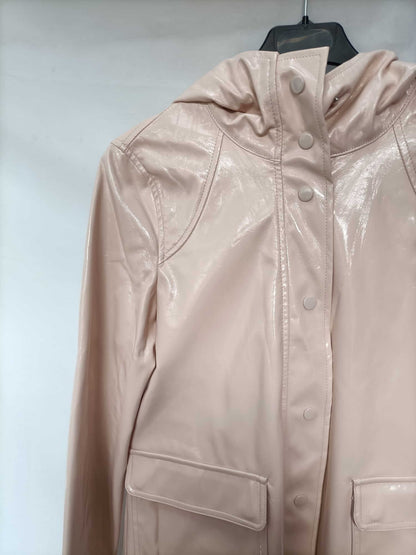 ZARA.Chubasquero impermeable rosa palo T.s