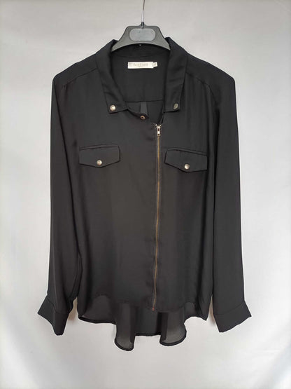 ANDY&LUCY.Blusa negra cremallera T.m