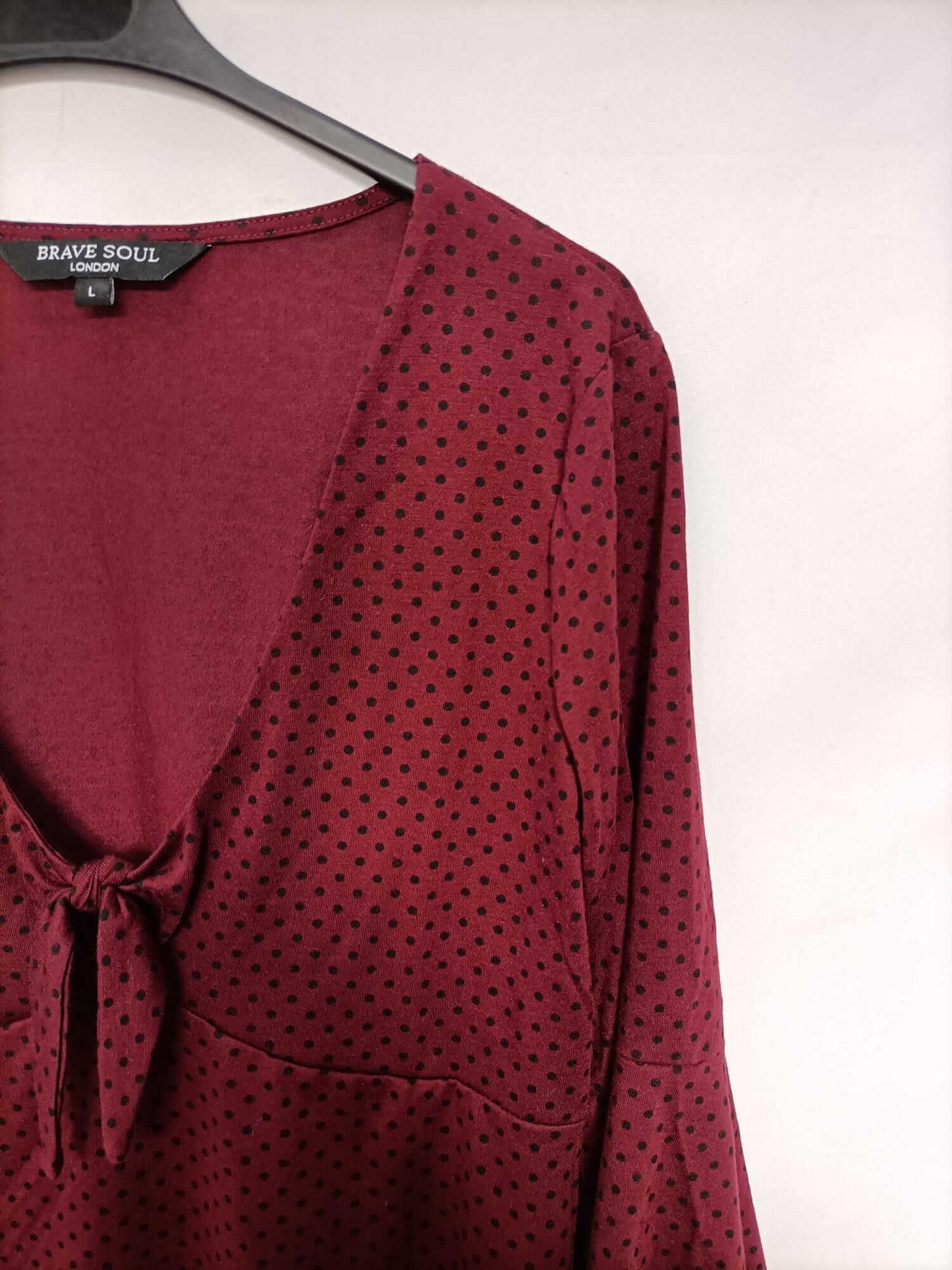 BRAVE SOUL.Top burdeos lunares negros T.L