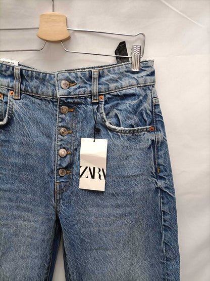 ZARA.Wide leg denim jeans T.40