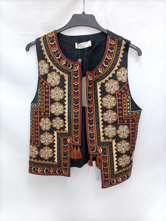 MEISIE.Tm embroidered black vest