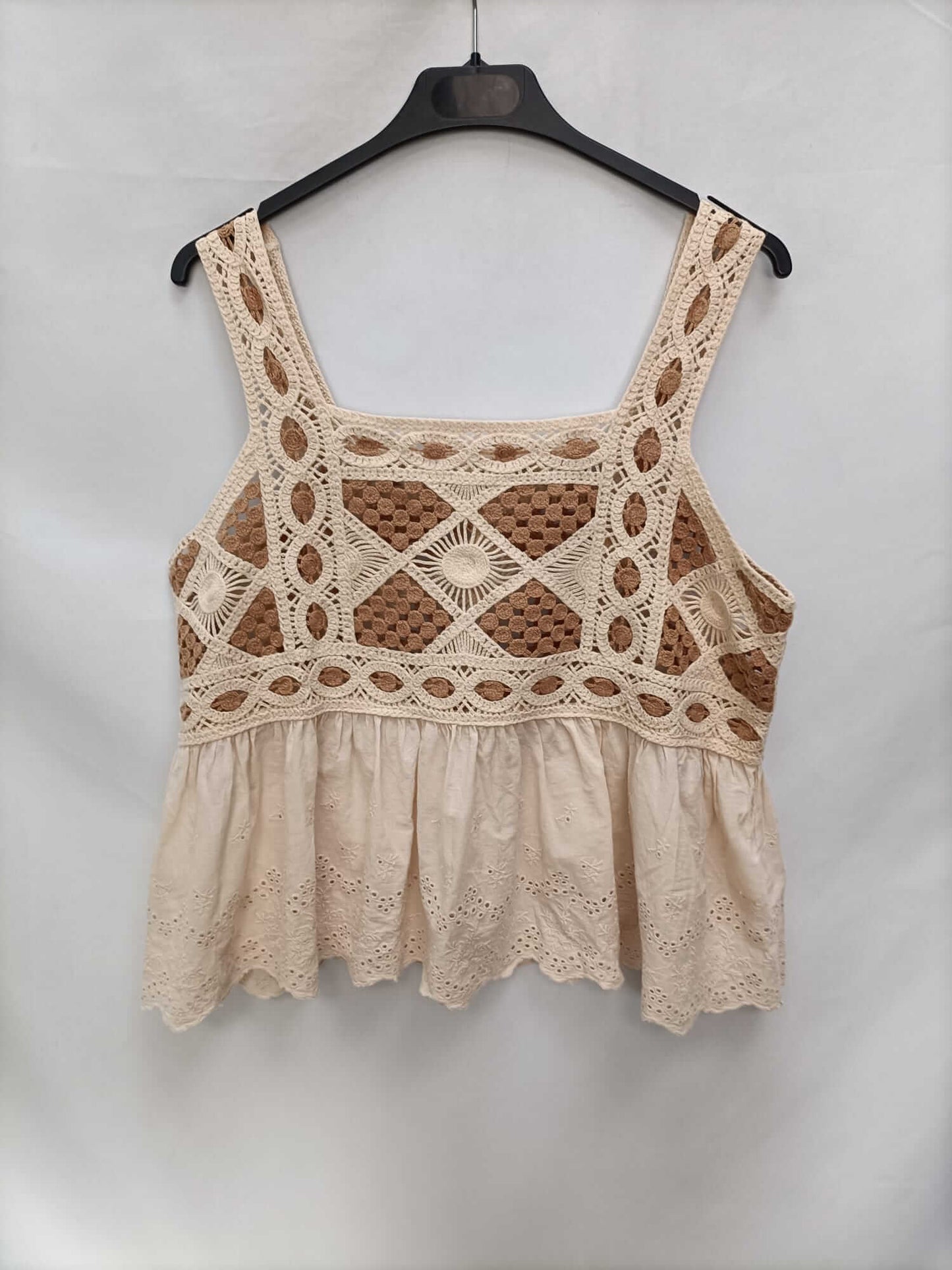 MEISIE.Top beige doble textura T.m