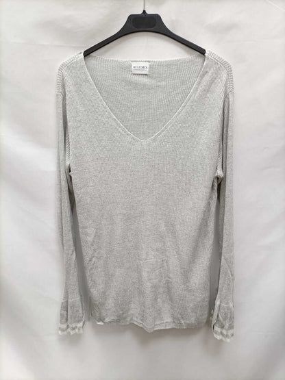 MUS&BOMBON.Jersey gris canalé T.s/m