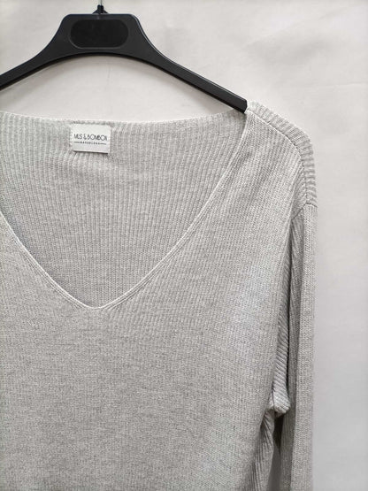 MUS&BOMBON.Jersey gris canalé T.s/m