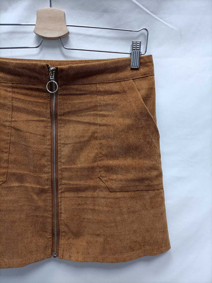 SHEIN.Camel corduroy skirt Tm