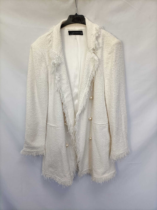 ZARA.White tweed coat TL (tara)