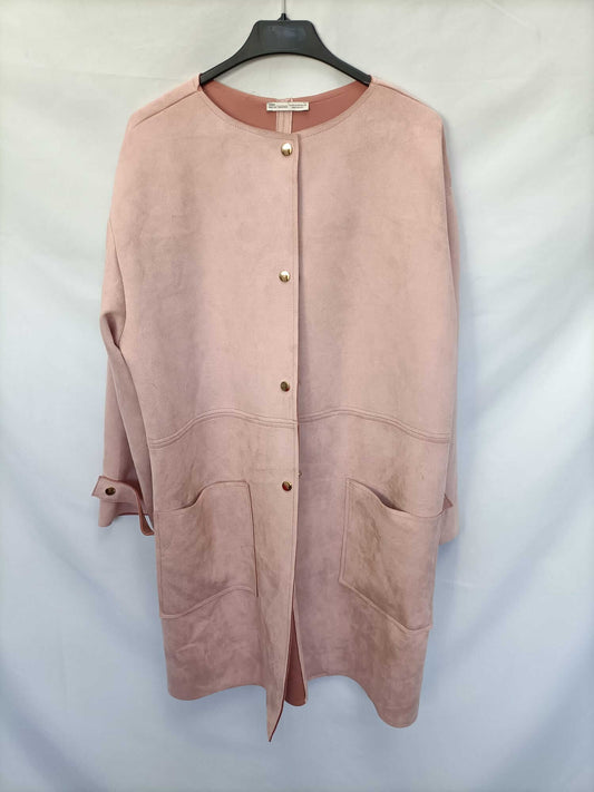 ZARA.Pink neoprene coat S.XL (tara)